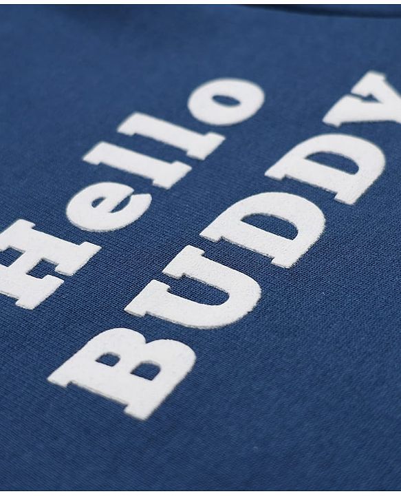 Babyhug 100% Cotton Terry Knit Full Sleeves Sweatshirt with Giraffe & Elephant Print in Blue