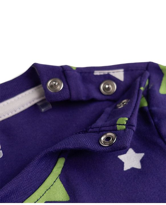 Babyhug 100% Cotton Knit Full Sleeves Co-Ords T-Shirt & Pyjama NIght Suit with Star Print - Purple