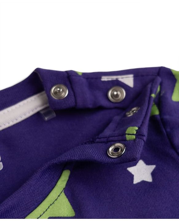 Babyhug 100% Cotton Knit Full Sleeves Co-Ords T-Shirt & Pyjama NIght Suit with Star Print - Purple