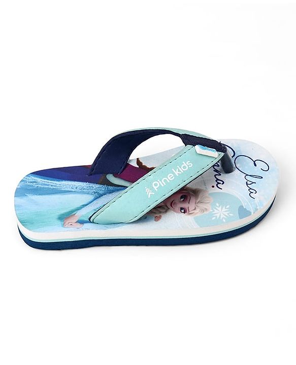 Pine Kids Disney Slip-On Closure Flip Flops With Frozen Print - Blue