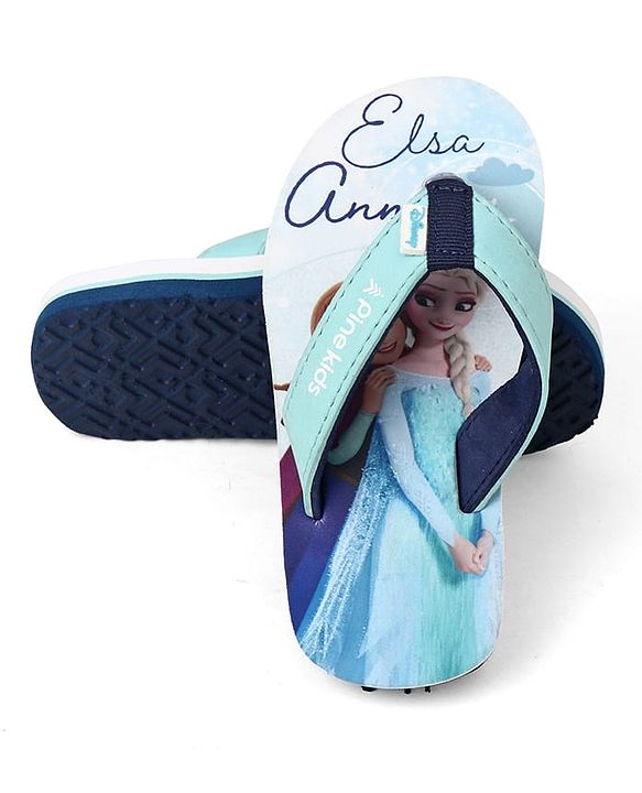 Pine Kids Disney Slip-On Closure Flip Flops With Frozen Print - Blue