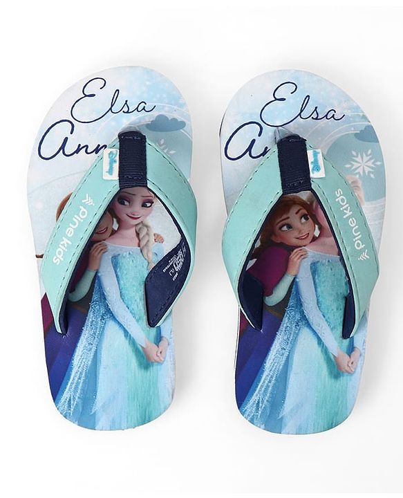 Pine Kids Disney Slip-On Closure Flip Flops With Frozen Print - Blue