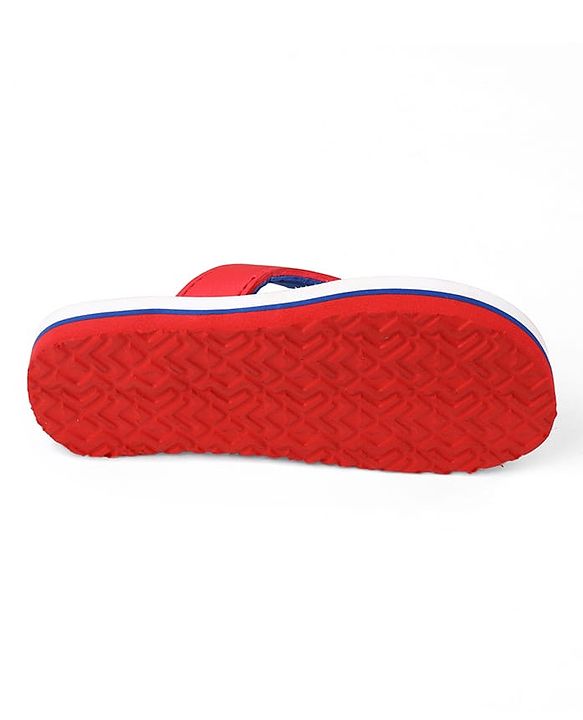 Pine Kids Marvel Slip-On Closure Flip Flops With Captain America Print - Red