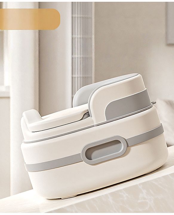 Babyhug 3-in-1 Baby Potty Chair for Toddlers | Potty Chair, Potty Seat & Step Stool| Removable Seat Insert| Side Handles| Raised Backrest| Splash Guard| Easy to Clean| Potty Training Essential - Grey