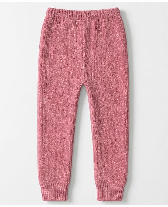 Babyhug Knit Full Sleeves Sweater Set With Love Sequins - Pink