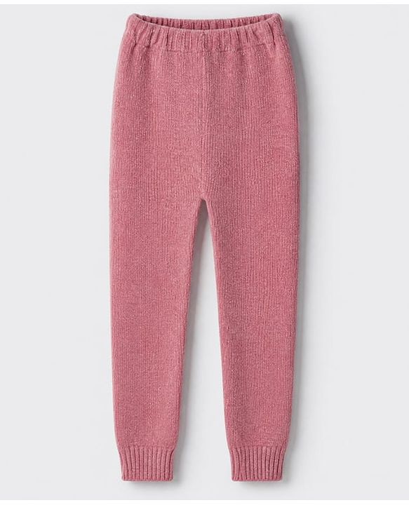 Babyhug Knit Full Sleeves Sweater Set With Love Sequins - Pink
