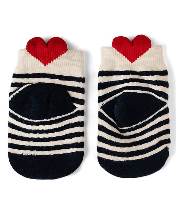 Cute Walk by Babyhug Cotton Knit Anti-bacterial Terry Ankle Length Striped Socks With Star Design Pack of 3 - Beige