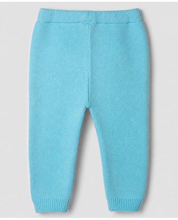 Babyhug Knit Full Sleeves Sweater Set With Striped Design - Blue