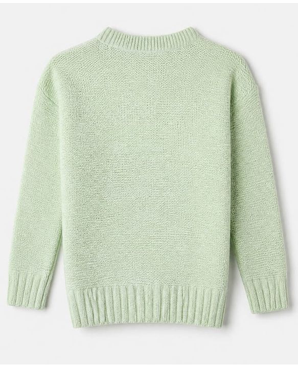 Babyhug Knit Full Sleeves Sweater Set with Cable Knit Design - Light Green