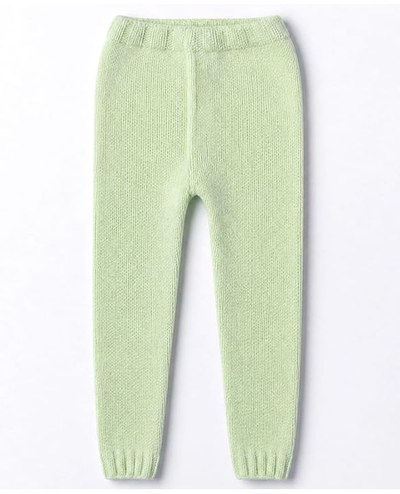 Babyhug Knit Full Sleeves Sweater Set with Cable Knit Design - Light Green