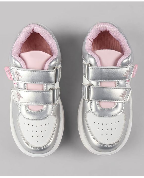 Pine Kids Disney Velcro Closure Casual Shoes With Disney Frozen Princesses Graphic - Silver