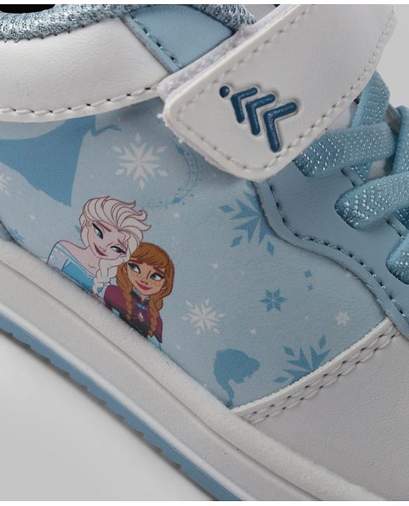Pine Kids Disney Velcro Closure Casual Shoes With Disney Frozen Princesses Graphic - White