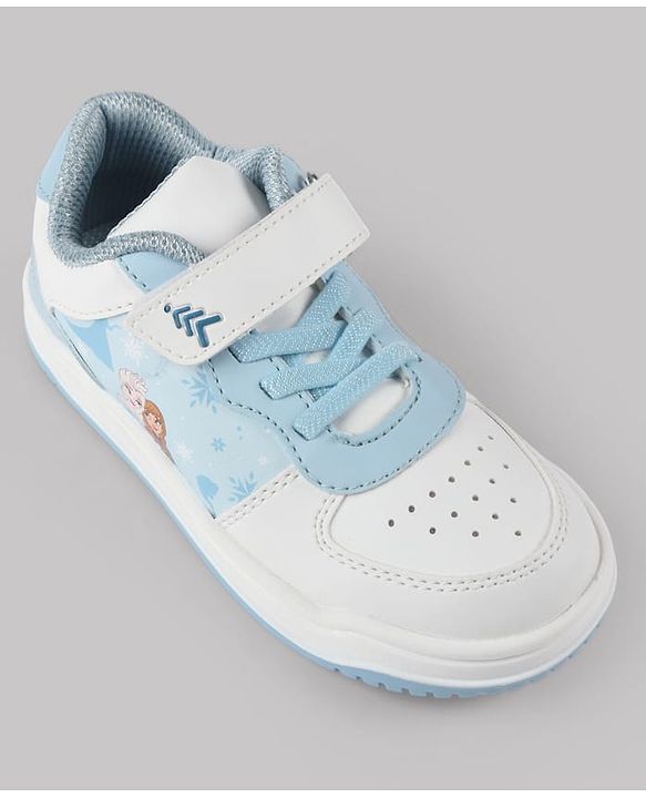 Pine Kids Disney Velcro Closure Casual Shoes With Disney Frozen Princesses Graphic - White