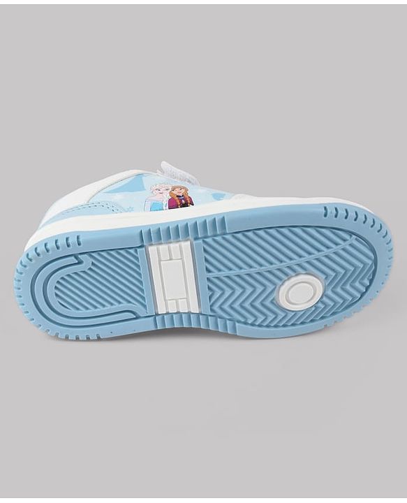 Pine Kids Disney Velcro Closure Casual Shoes With Disney Frozen Princesses Graphic - White