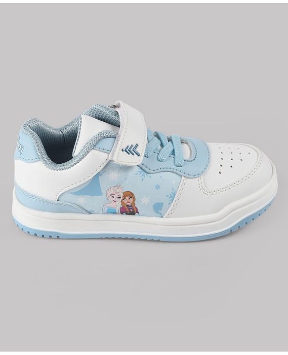 Pine Kids Disney Velcro Closure Casual Shoes With Disney Frozen Princesses Graphic - White
