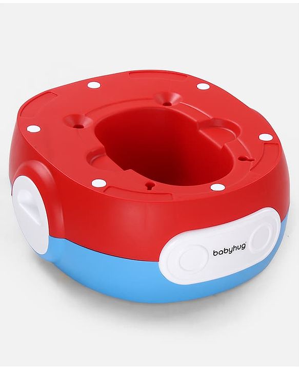 Babyhug 3-in-1 Potty Chair and Toilet Training Seat - Blue & Red| Step Stool| Toilet Seat| Removable Potty Pot| Anti-Slip Pads| Supportive Handles| Splash Guard| Suitable for 1-5 Years Boys & Girls