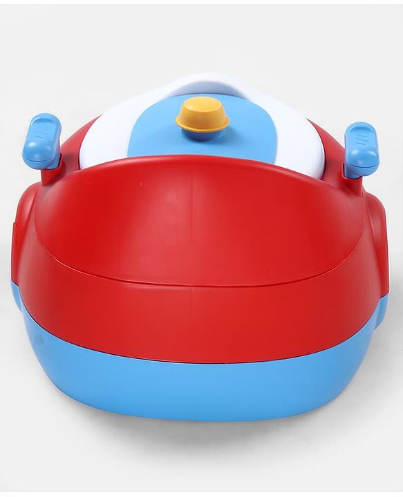 Babyhug 3-in-1 Potty Chair and Toilet Training Seat - Blue & Red| Step Stool| Toilet Seat| Removable Potty Pot| Anti-Slip Pads| Supportive Handles| Splash Guard| Suitable for 1-5 Years Boys & Girls