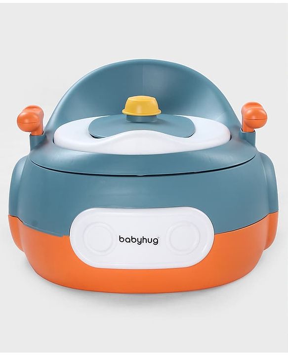 Babyhug 3-in-1 Potty Chair and Toilet Training Seat - Blue & Red| Step Stool| Toilet Seat| Removable Potty Pot| Anti-Slip Pads| Supportive Handles| Splash Guard| Suitable for 1-5 Years Boys & Girls