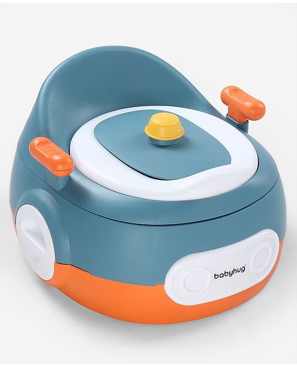 Babyhug 3-in-1 Potty Chair and Toilet Training Seat - Blue & Red| Step Stool| Toilet Seat| Removable Potty Pot| Anti-Slip Pads| Supportive Handles| Splash Guard| Suitable for 1-5 Years Boys & Girls