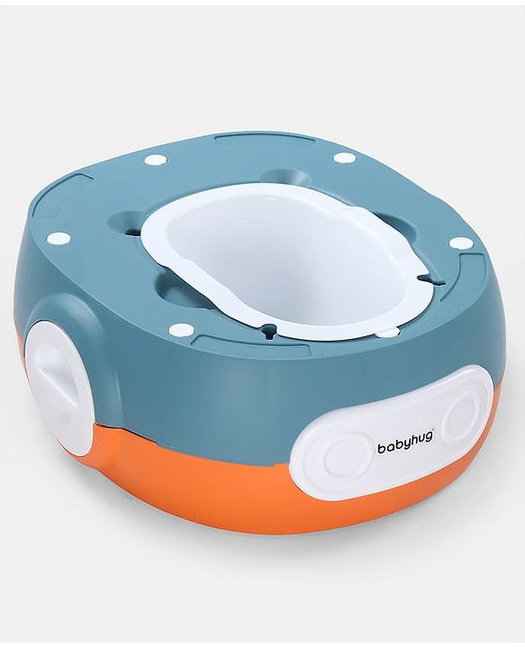 Babyhug 3-in-1 Potty Chair and Toilet Training Seat - Blue & Red| Step Stool| Toilet Seat| Removable Potty Pot| Anti-Slip Pads| Supportive Handles| Splash Guard| Suitable for 1-5 Years Boys & Girls