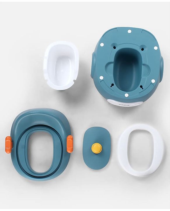 Babyhug 3-in-1 Potty Chair and Toilet Training Seat - Blue & Red| Step Stool| Toilet Seat| Removable Potty Pot| Anti-Slip Pads| Supportive Handles| Splash Guard| Suitable for 1-5 Years Boys & Girls