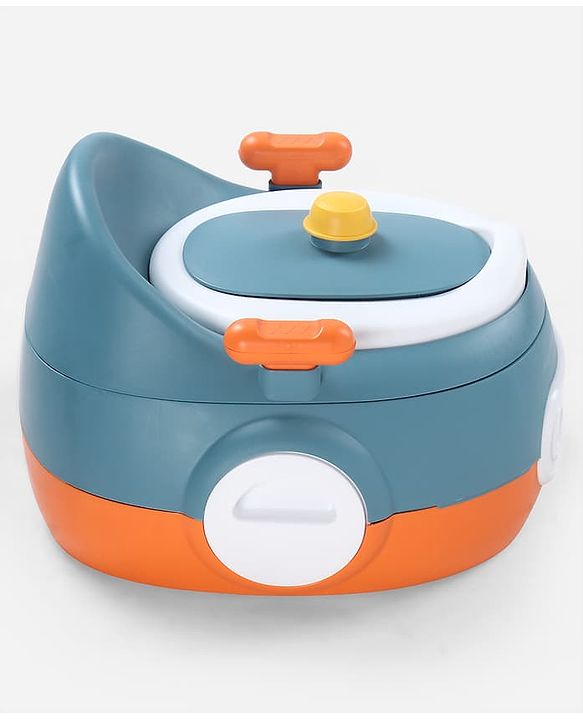 Babyhug 3-in-1 Potty Chair and Toilet Training Seat - Blue & Red| Step Stool| Toilet Seat| Removable Potty Pot| Anti-Slip Pads| Supportive Handles| Splash Guard| Suitable for 1-5 Years Boys & Girls