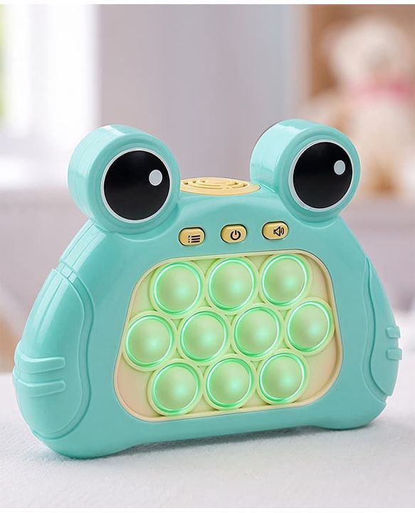 Babyhug Fast Push Pop Light-Up Game - Sea Green| Fidget Toy for Kids & Adults| 4 Modes: Pass Through, Memory, Scoring & Multiplayer| Push Buttons with Light & Music| BIS Certified| Screen-Free Play