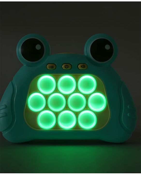 Babyhug Fast Push Pop Light-Up Game - Sea Green| Fidget Toy for Kids & Adults| 4 Modes: Pass Through, Memory, Scoring & Multiplayer| Push Buttons with Light & Music| BIS Certified| Screen-Free Play