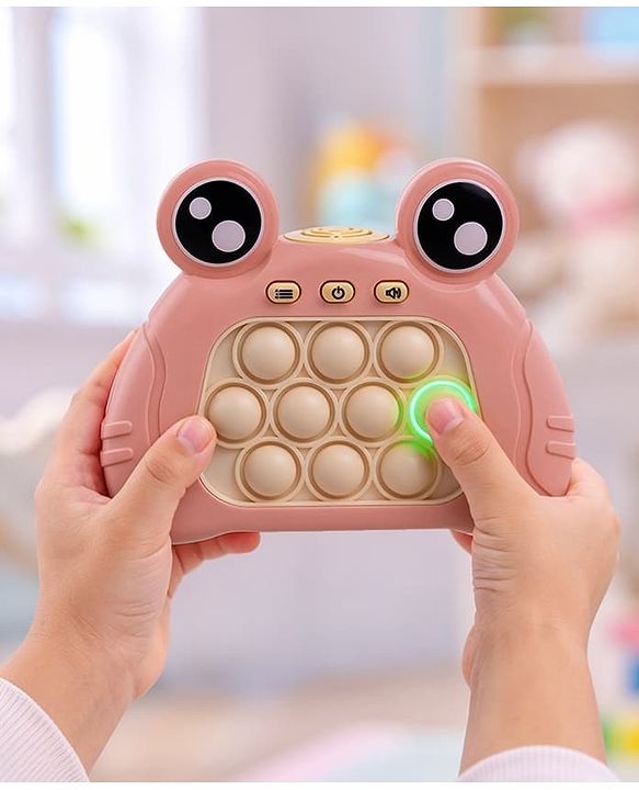 Babyhug Fast Push Pop Light-Up Game - Sea Green| Fidget Toy for Kids & Adults| 4 Modes: Pass Through, Memory, Scoring & Multiplayer| Push Buttons with Light & Music| BIS Certified| Screen-Free Play