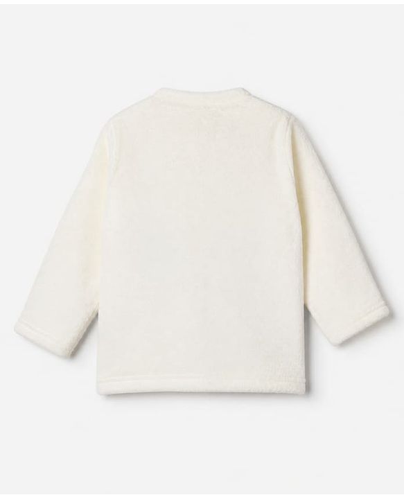 Babyhug Velour Knit Full Sleeves T-Shirt & Pajama Winter Night Suit - White & Blue