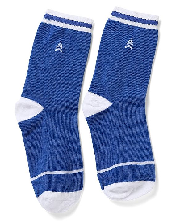 Pine Kids Cotton Mix Knit Socks With Pine Kids Text & Ankle Length Pack Of 5 In Blue