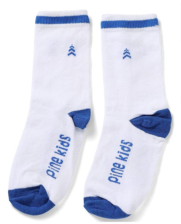 Pine Kids Cotton Mix Knit Socks With Pine Kids Text & Ankle Length Pack Of 5 In Blue