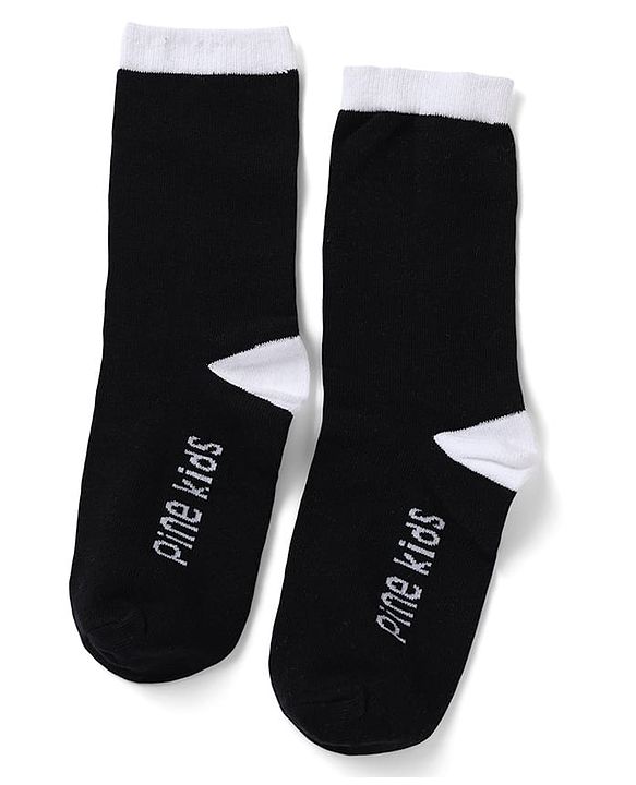 Pine Kids Cotton Mix Knit Socks With Pine Kids Text & Ankle Length Pack Of 5 In Blue