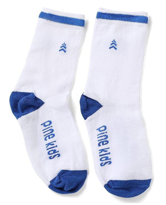 Pine Kids Cotton Mix Knit Socks With Pine Kids Text & Ankle Length Pack Of 5 In Blue