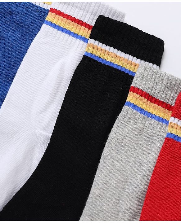 Pine Kids Knit Solid Socks Pack of 5 in Blue