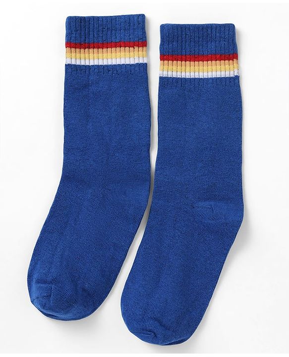Pine Kids Knit Solid Socks Pack of 5 in Blue