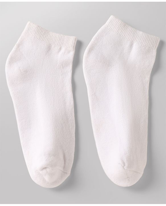 Pine Kids Cotton Knit Ankle Length Solid Socks Set Of 3 - White