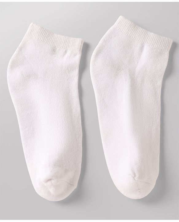 Pine Kids Cotton Knit Ankle Length Solid Socks Set Of 3 - White