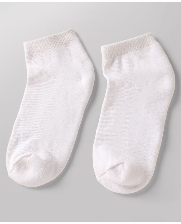 Pine Kids Cotton Knit Ankle Length Solid Socks Set Of 3 - White