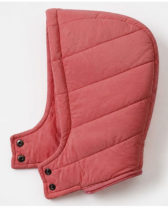 Babyhug Woven Padded Quilted Hooded Winter Jacket with Full Sleeves and Stars Print - Dark Pink