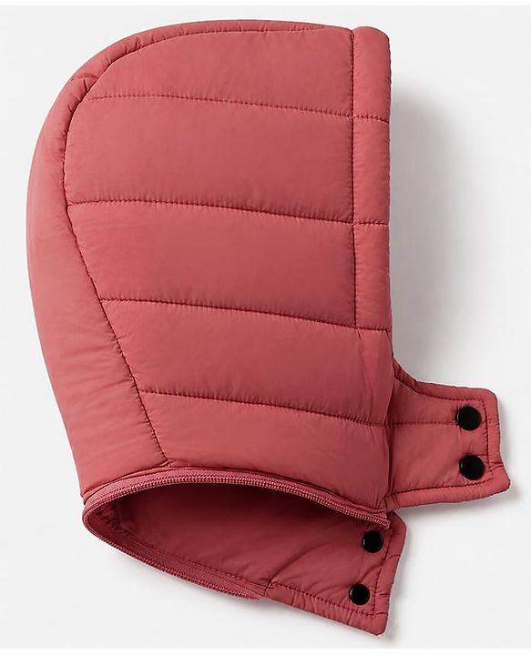 Babyhug Woven Padded Quilted Hooded Winter Jacket with Full Sleeves and Stars Print - Dark Pink