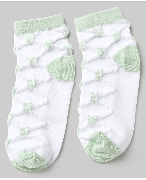 Pine Kids Cotton Knit Ankle Length Socks With Heart Design Pack of 5 - Orange, Red, Blue, Yellow & Green