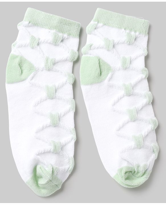 Pine Kids Cotton Knit Ankle Length Socks With Heart Design Pack of 5 - Orange, Red, Blue, Yellow & Green