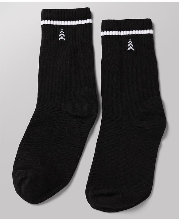 Pine Kids Cotton Knit Ankle Length Striped Socks Set Of 3 - White & Black
