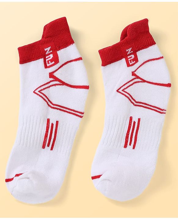 Pine Kids Knit Ankle Length Socks Chill Play & Fun Text in White Pack of 3