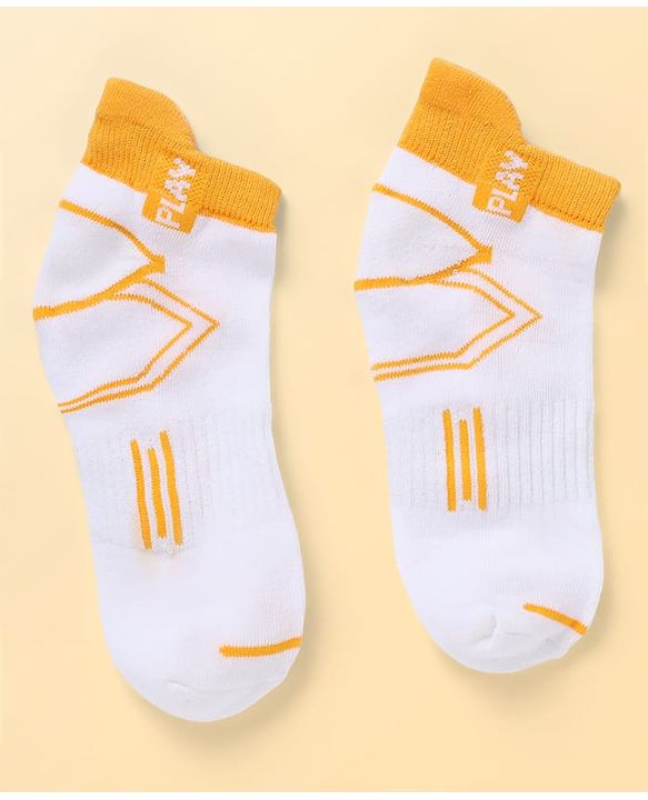Pine Kids Knit Ankle Length Socks Chill Play & Fun Text in White Pack of 3