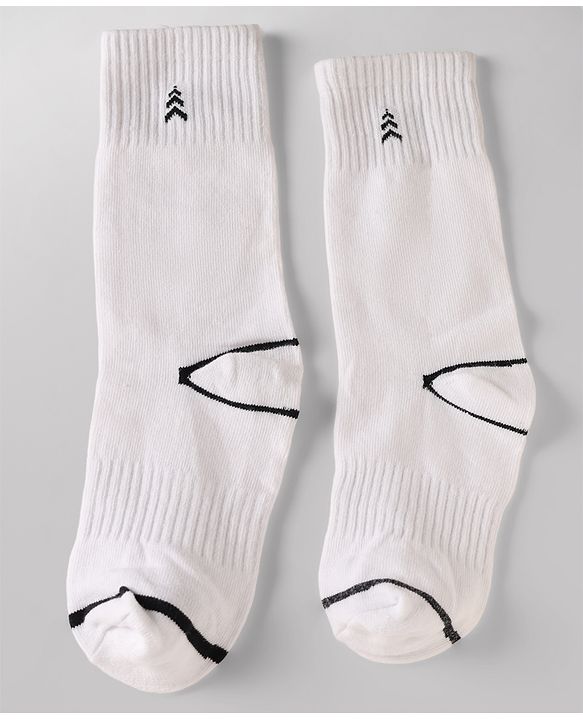 Pine Kids Cotton Knit Ankle Length Striped Socks Set Of 3 - White & Black