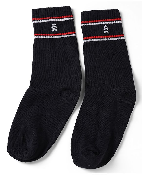 Pine Kids Cotton Knit Ankle Length Socks Set Of 3 - Black & White
