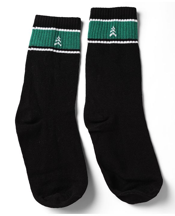 Pine Kids Cotton Knit Ankle Length Socks Set Of 3 - Black & White
