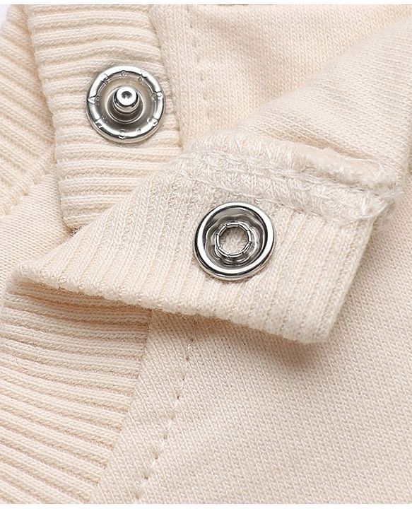 Babyhug Terry Knit Full Sleeves Top & Leggings Set With Heart Print - White & Brown